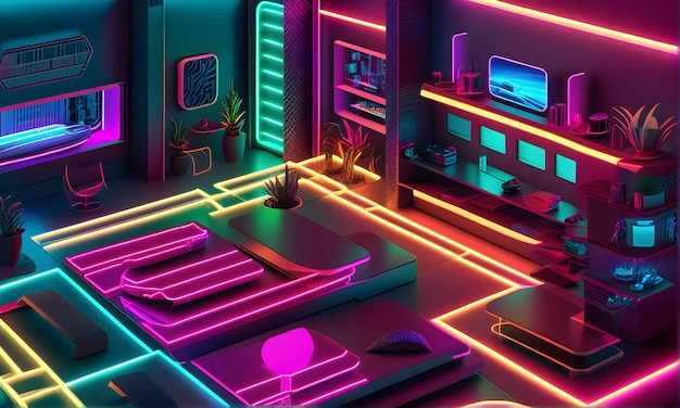 Futuristic Consept Neon Room