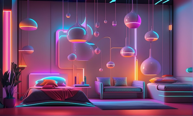 Футуристическая концепция Neon Room