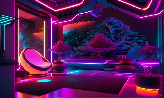 Futuristic Consept Neon Room