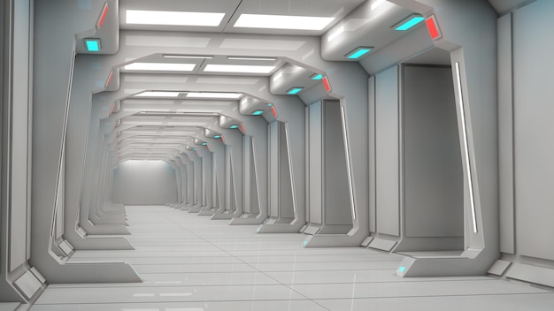 Futuristic corridor interior