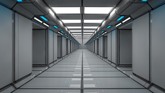 Futuristic corridor interior