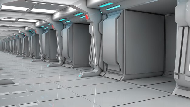 Futuristic corridor interior