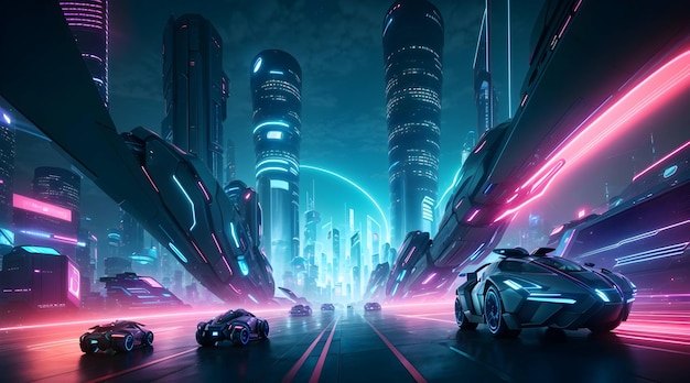 Futuristic cyber city with this captivating 4K wallpaper 26481512