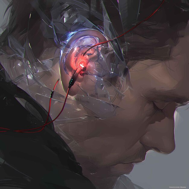 Futuristic Cybernetic Mind Interface Concept Art