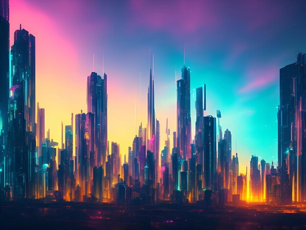 4K AI Wallpaper for PC: Futuristic Abstract Cityscape