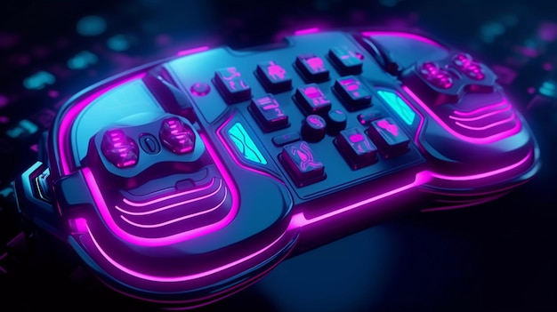 Futuristic cyberpunk style gamepad