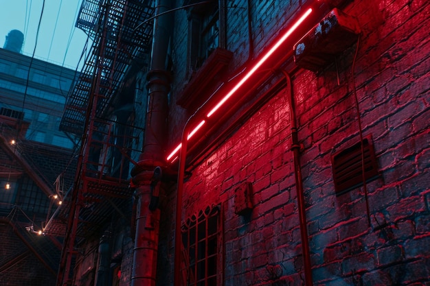 Futuristic dark cyberpunk city dystopia streets colorful neon lights glow night architecture