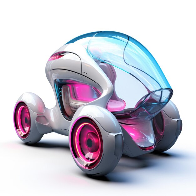 Futuristic design single seat three wheel mini car with weatherproof shell