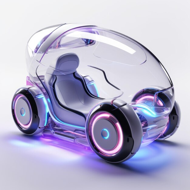 Futuristic design single seat three wheel mini car with weatherproof shell