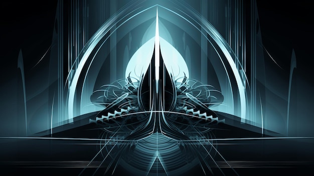 A futuristic design with a dark background