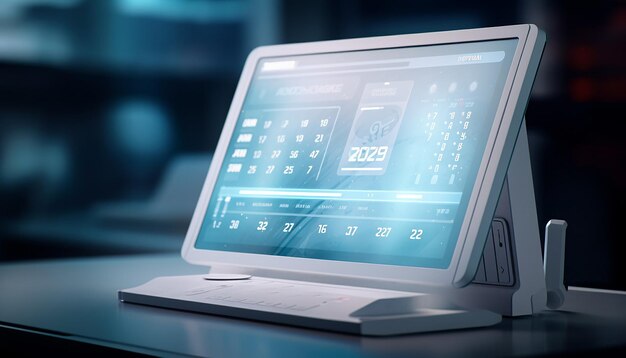 Futuristic desk calendar