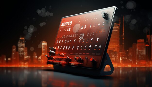 Photo futuristic desk calendar