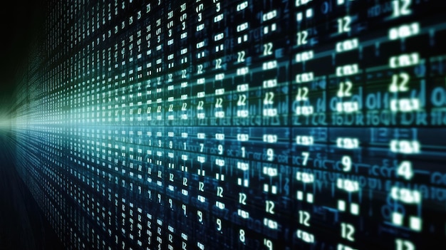 Premium AI Image | Futuristic digital binary code on a computer screen