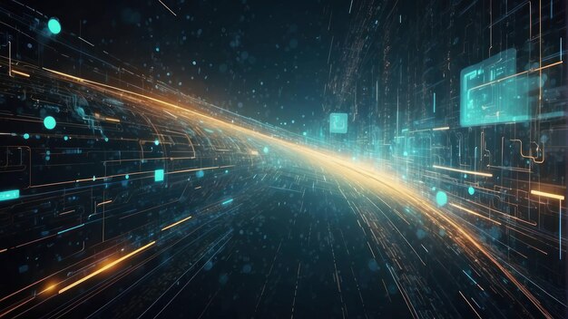 Futuristic Digital Data Stream Acceleration Concept