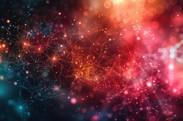 futuristic digital network visualization with glowing connections and ai data integration