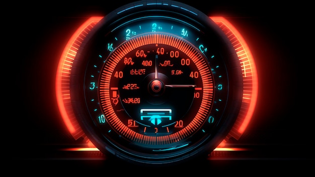 Futuristic digital speedometer Generative AI