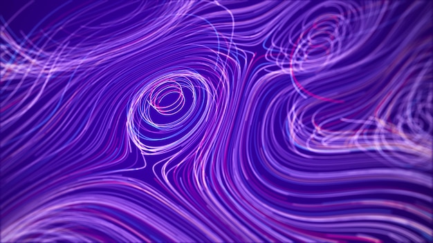 Futuristic digital wave Dark cyberspace Abstract music background Big data visualisation with particle flow 3d rendering