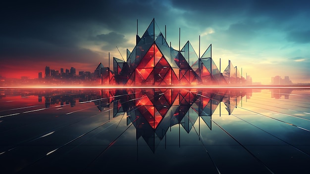 A futuristic and dynamic abstract architecture scene