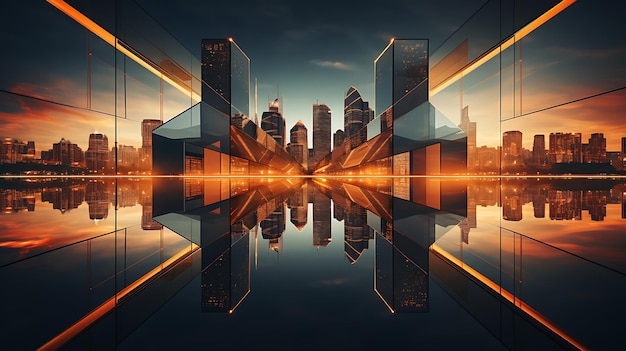 A futuristic and dynamic abstract architecture scene