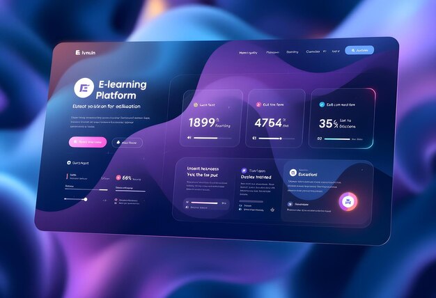 futuristic elearning platform ui design with interactive and innovative features