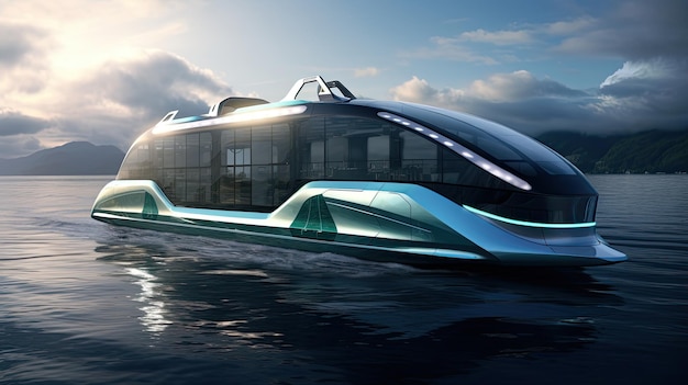 Photo futuristic electric ferries