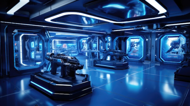 Photo futuristic electric shooting ranges