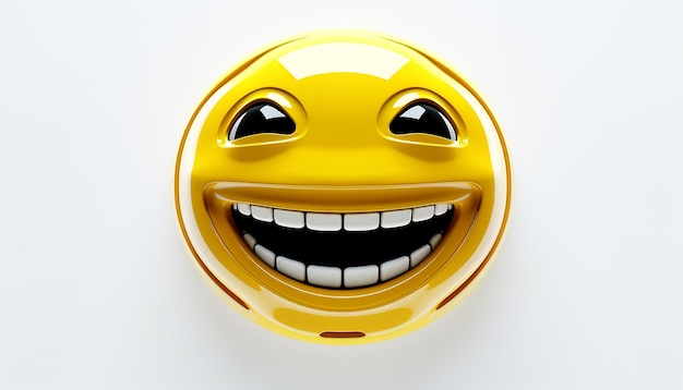 Photo futuristic emoji face on white background 3d rendering octane render super detailed