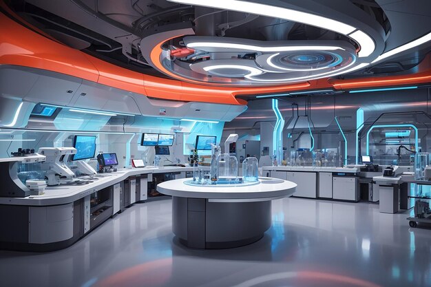 Photo futuristic energy lab