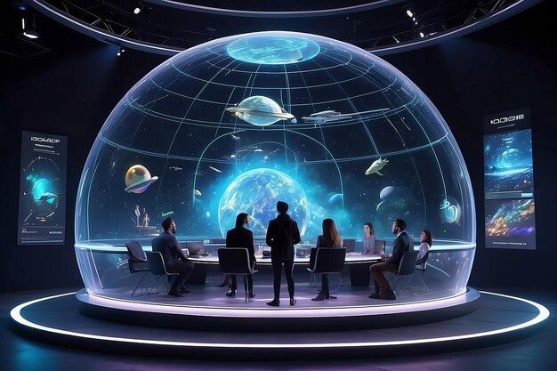 Futuristic Entertainment Holographic Dome Mockup with Interactive Storytelling