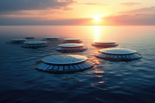 Futuristic environmentally friendly power plant of the future in the ocean Revolutionizing Water