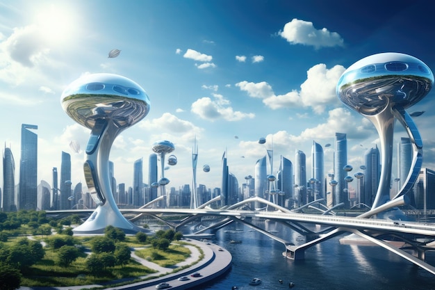 Futuristic environmentally friendly power plant of the future Revolutionizing Energy Systems