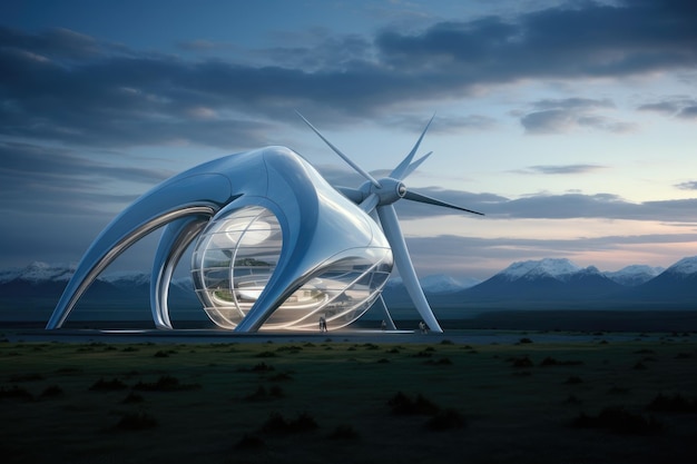 Futuristic environmentally friendly power plant of the future