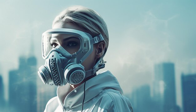 Futuristic epidemic photoshoots Creative mask design for future