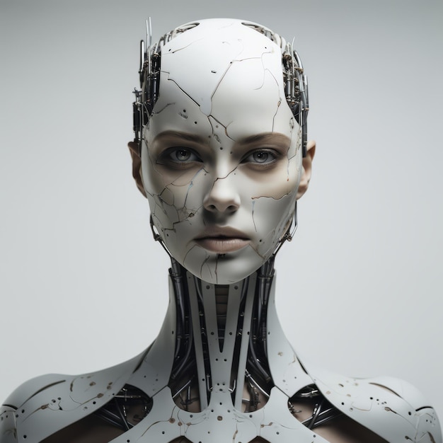 Premium AI Image | Futuristic female robot android portrait human like ...