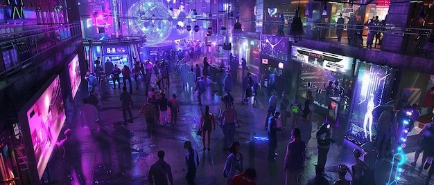 futuristic festival vibrant hightech celebration