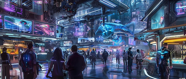 futuristic festival vibrant hightech celebration