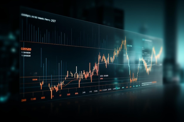 Futuristic finance background featuring a data graph stock market infographic template