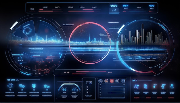 Futuristic finance digital market graph user interface with diagram technology hud graphic concept