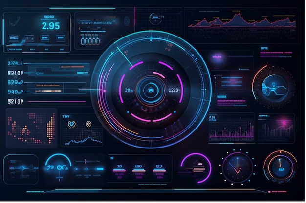 Futuristic finance digital market graph user interface