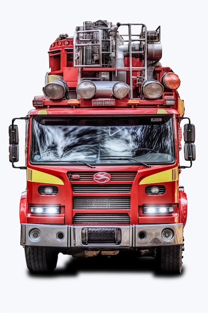 Futuristic Fire Truck transparent white isolated backgroun white background White background HD Pho