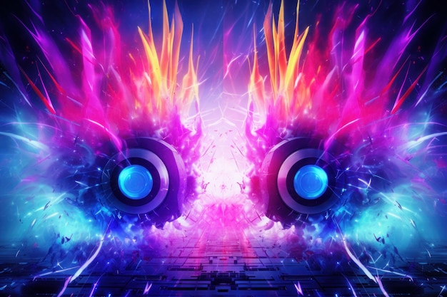 Futuristic Frequency Fantasy Edm Background photo