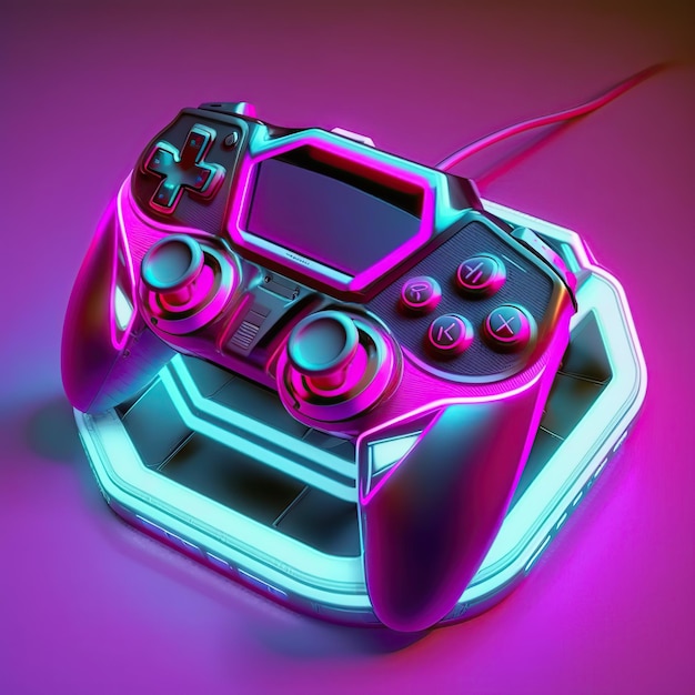 Futuristic game controller 3D render style AI Generated