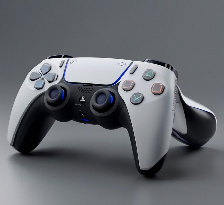 Photo futuristic gaming console design ps5inspired minimalist style