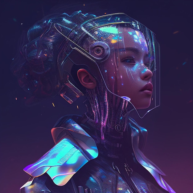 Futuristic girl generative ai