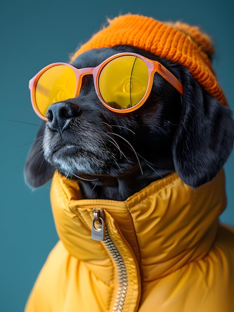 Foto futuristica bellezza di vetro della moda dei cani