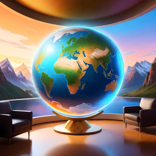 Photo futuristic globe