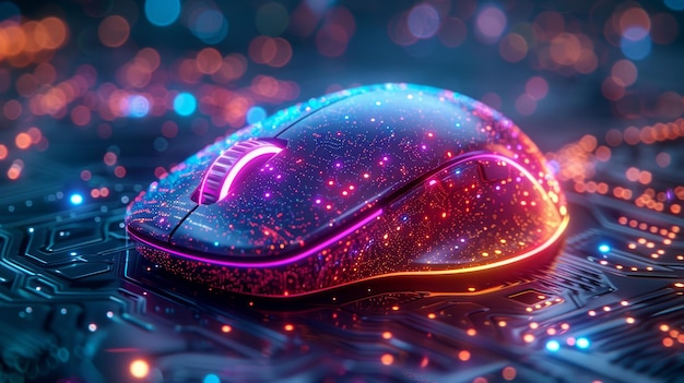 Futuristic Glowing Computer Mouse