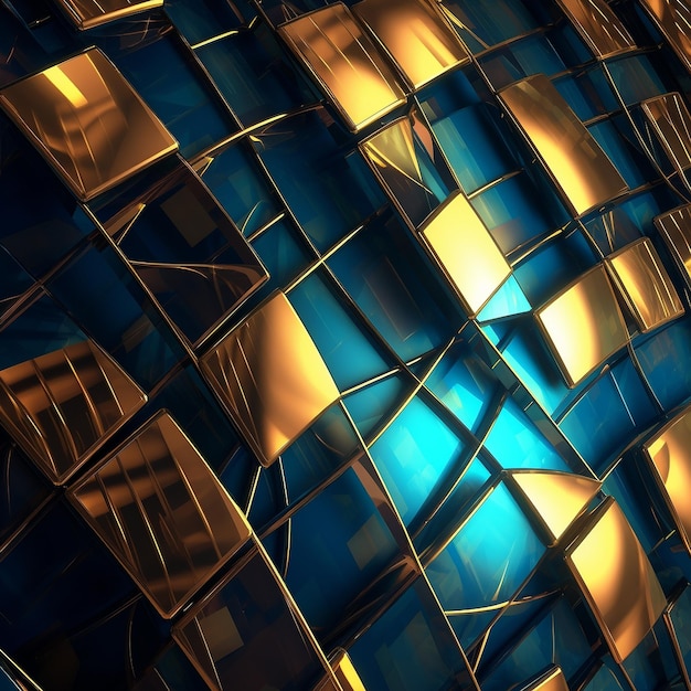 Futuristic Gold and Blue Luminescent