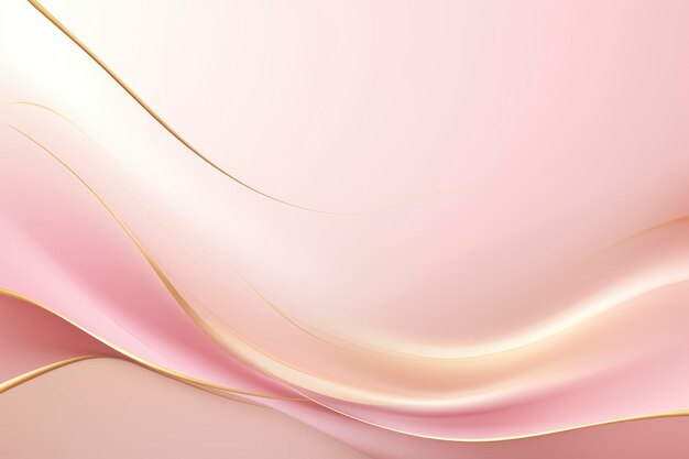 Photo futuristic gold wave flowing in light pink background