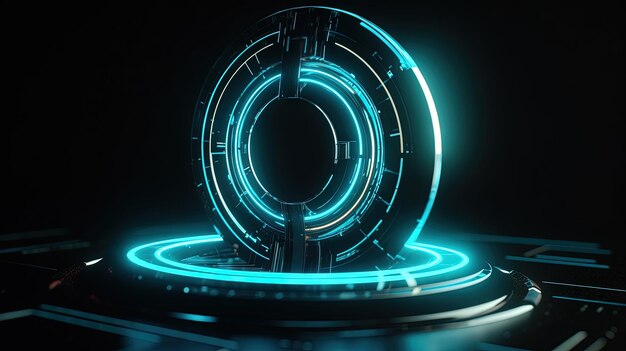 Futuristic graphic interface technology abstract Glowing HUD science fiction abstract element